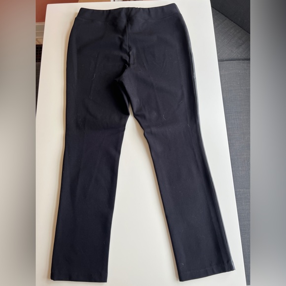 Faux Leather Ponte Pant with Gold Hip Zippers - Picture 3 of 5